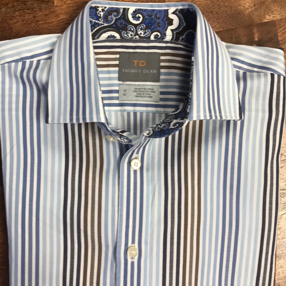 2/$20 - TD Thomas Dean M Button Down L/S Shirt EUC